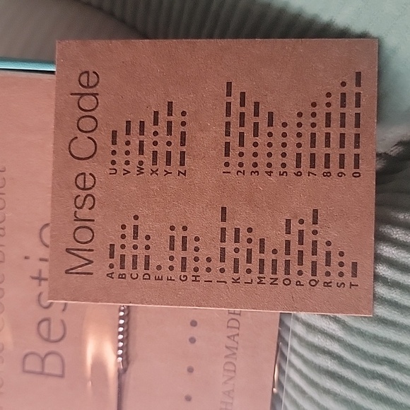 Bestie Morse code bracelet with the letter L attached on a charm - Picture 4 of 6